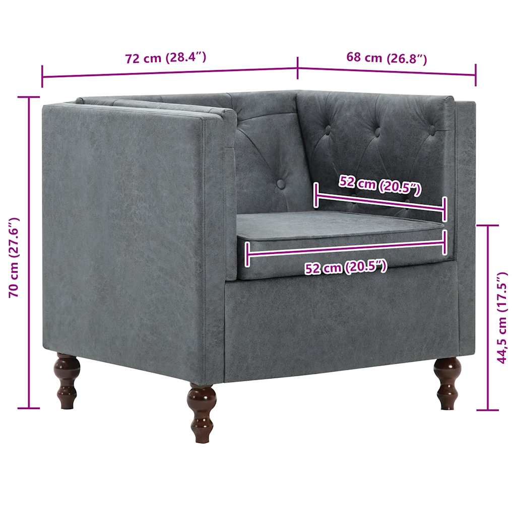 Sillón de tela gris