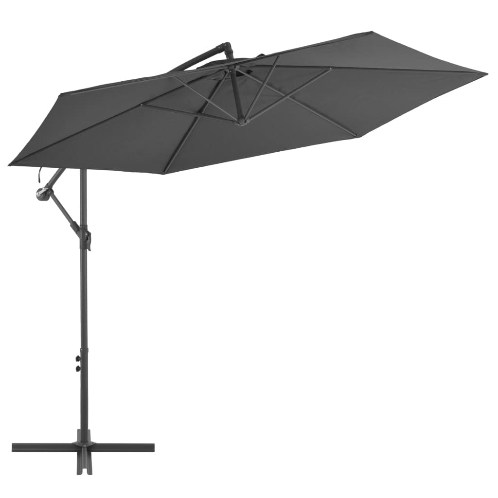 Sombrilla de jardín voladiza con palo de acero arena 250x250 cm