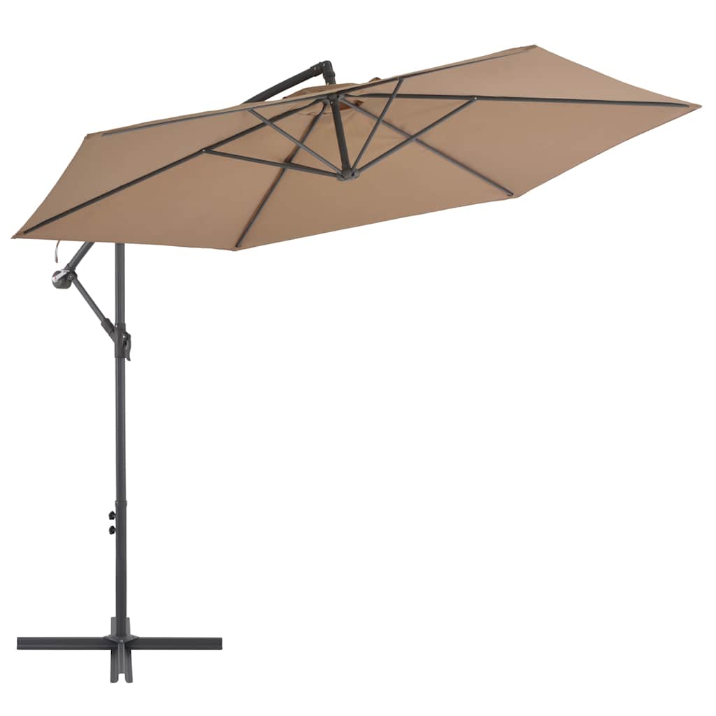 Sombrilla de jardín voladiza con palo de acero arena 250x250 cm
