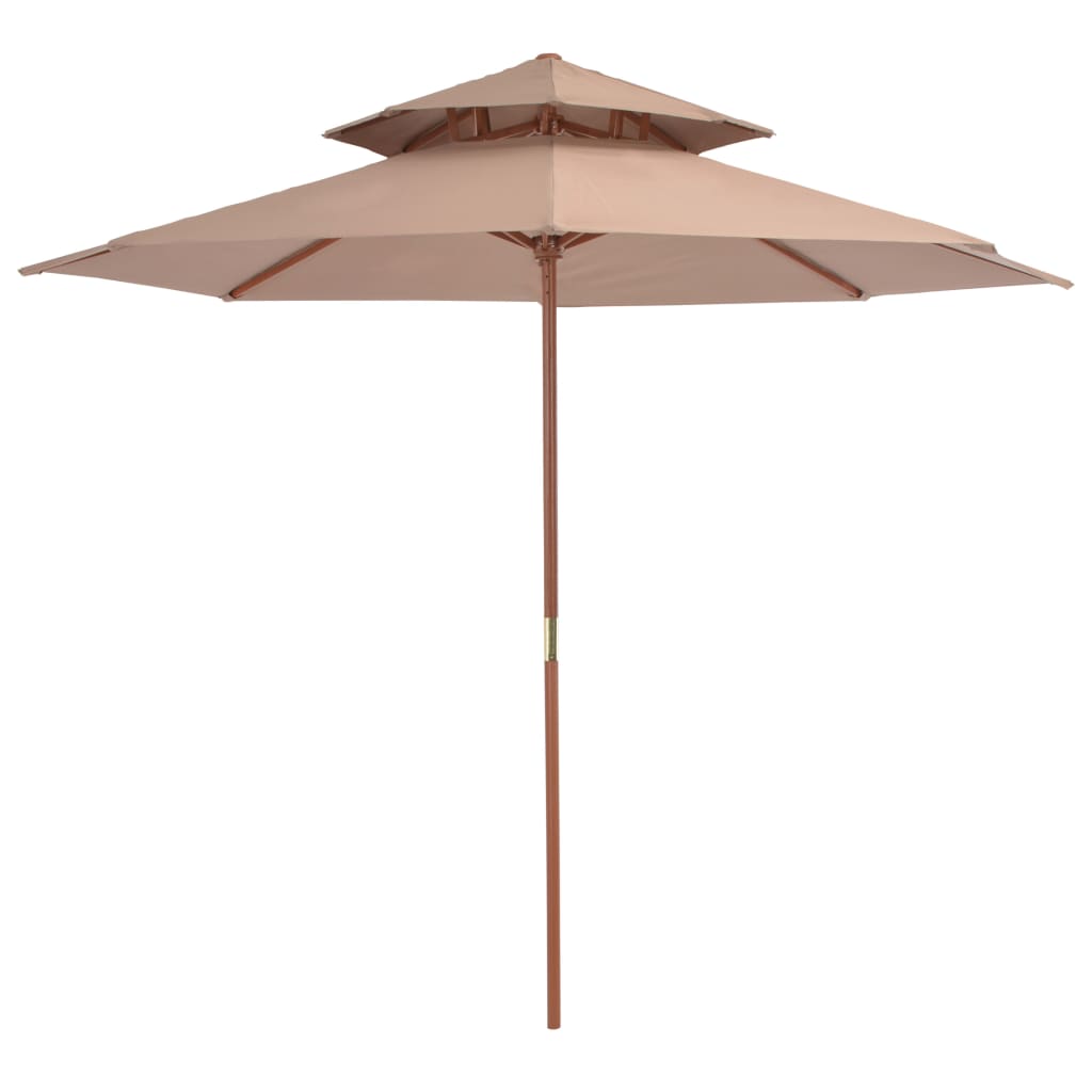 Two-tier parasol with anthracite wooden pole 270 cm