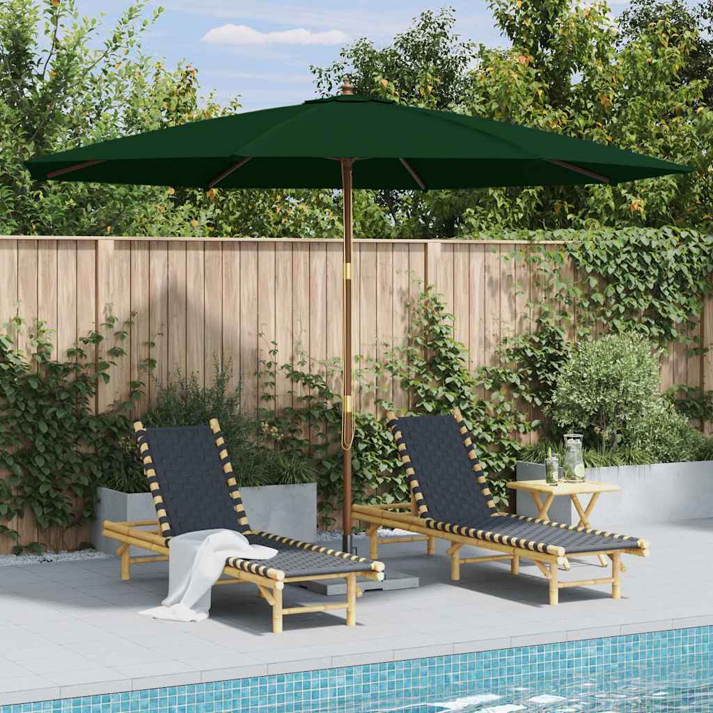 Outdoor parasol with sand-white wooden pole 350 cm