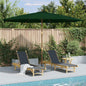 Sombrilla de exterior con palo de madera blanco arena 350 cm