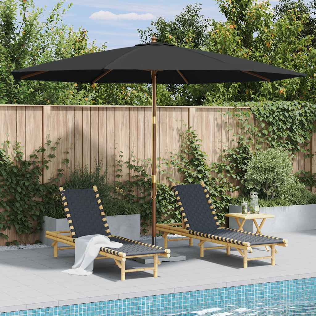 Outdoor parasol with sand-white wooden pole 350 cm