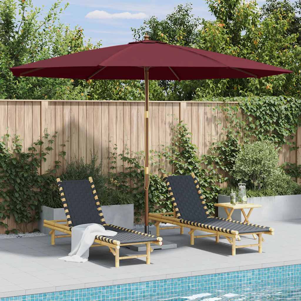 Outdoor parasol with sand-white wooden pole 350 cm