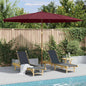 Sombrilla de exterior con palo de madera blanco arena 350 cm