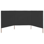 Paravientos de playa de 3 paneles de tela 400x120 cm gris