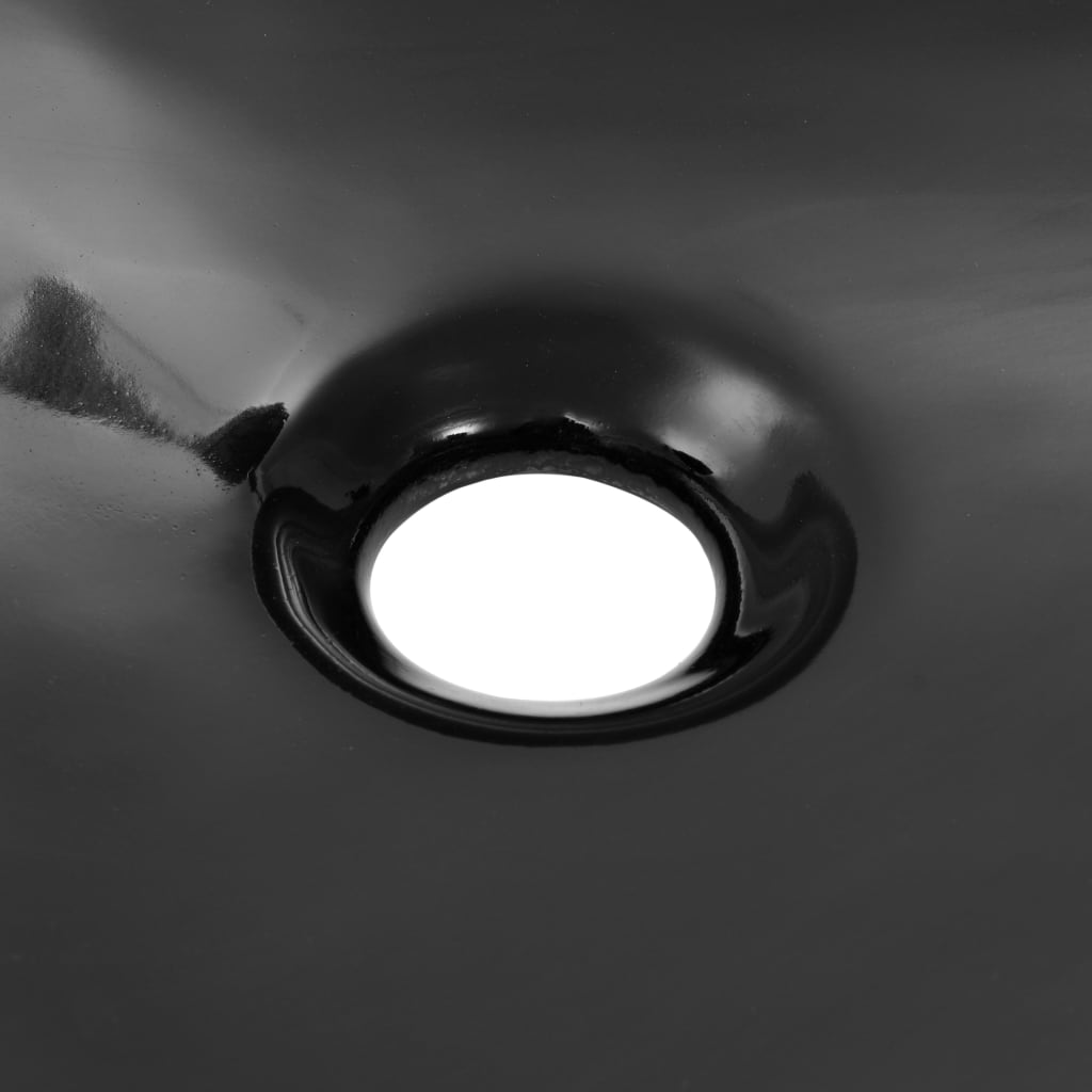 Lavabo de cerámica triangular negro 645x455x115 mm
