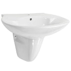 Lavabo de pared de cerámica blanco 690x520x210 mm