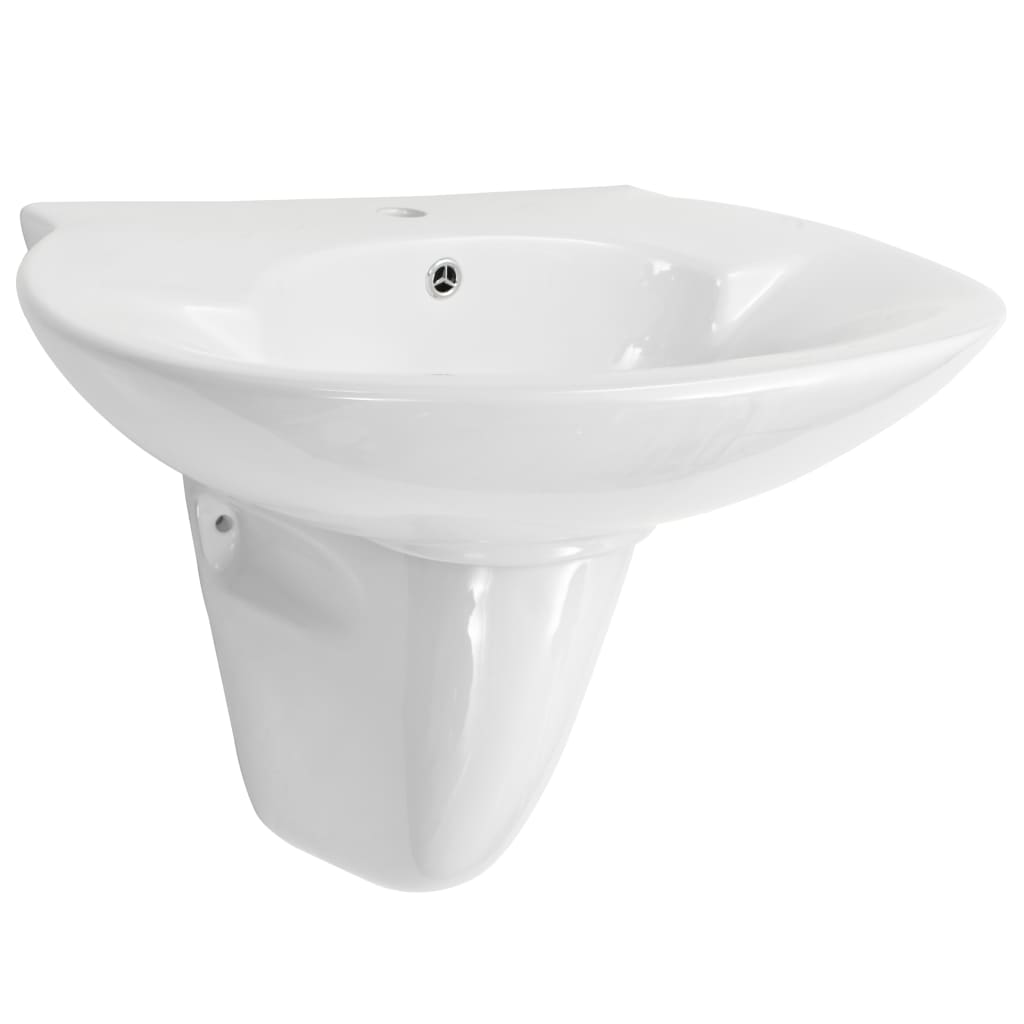 Lavabo de pared de cerámica blanco 690x520x210 mm