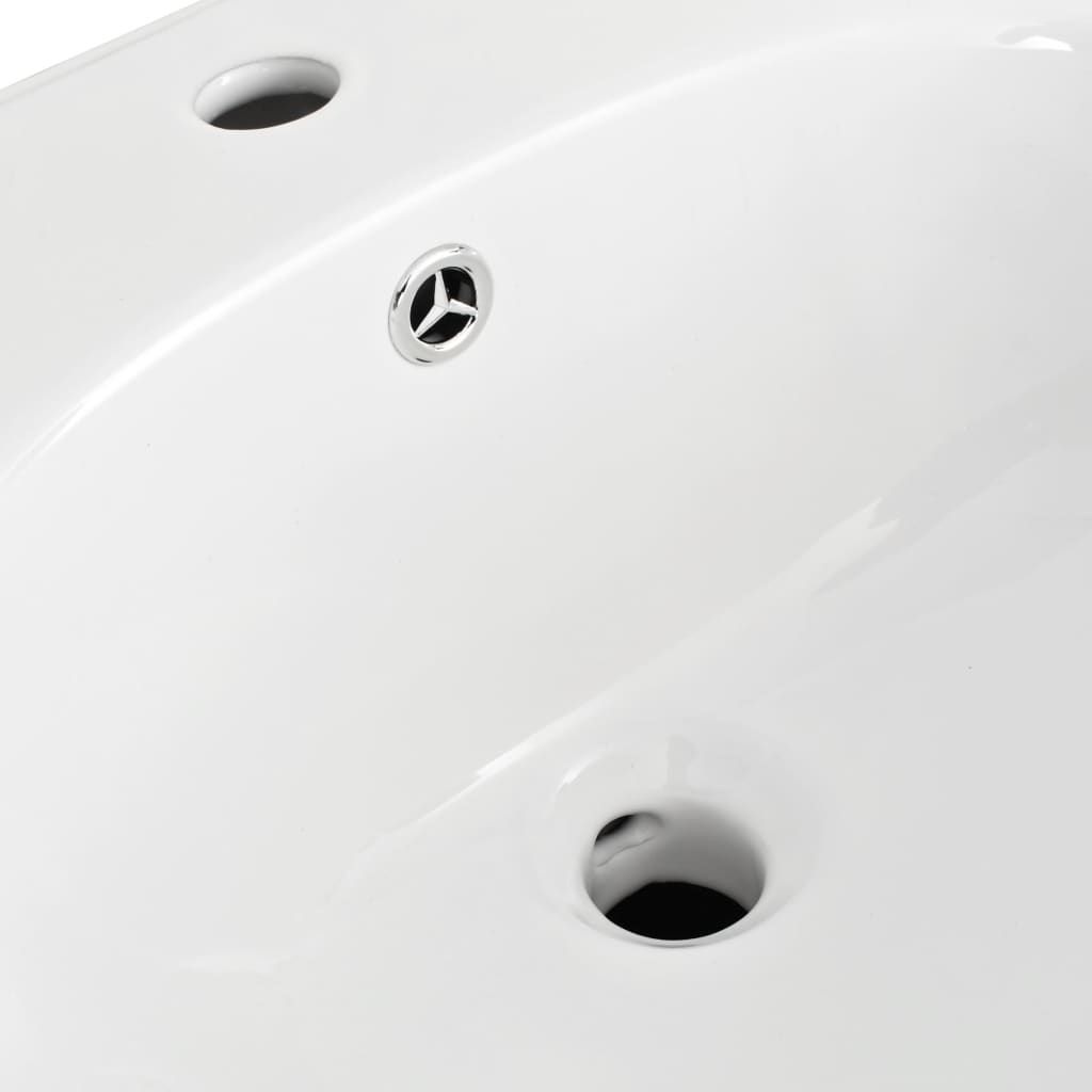 Lavabo de pared de cerámica blanco 690x520x210 mm