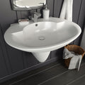 Lavabo de pared de cerámica blanco 690x520x210 mm