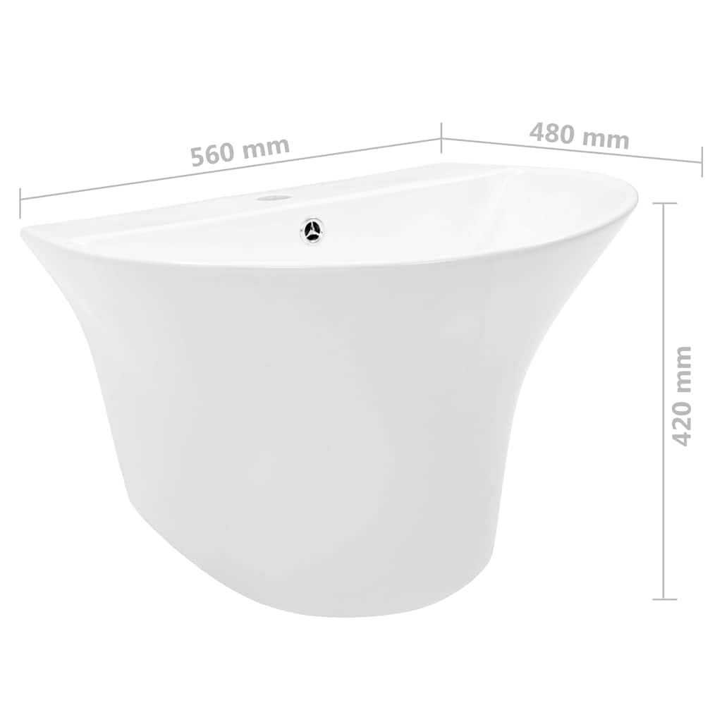 Lavabo 56 x 48 x 42 cm Cerámica Glaseada