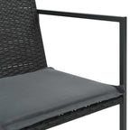 Set comedor de jardín 5 piezas y cojines ratán sintético negro
