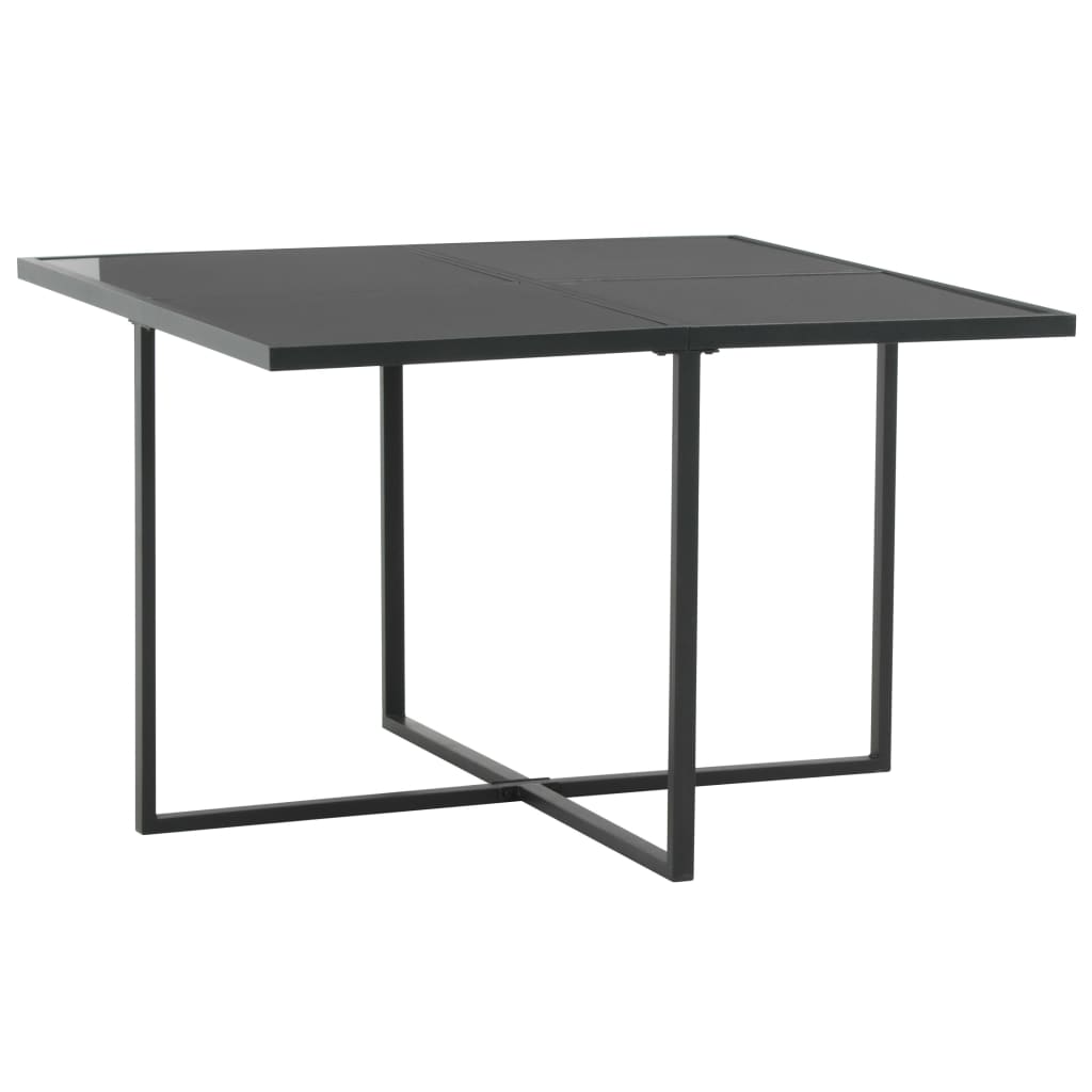 Set comedor de jardín 5 piezas y cojines ratán sintético negro