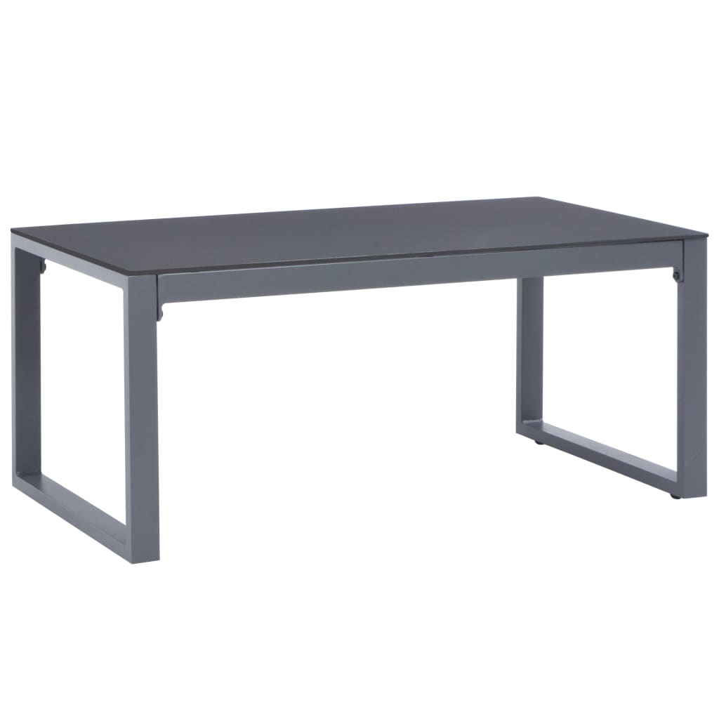 Set de muebles de jardín con cojines 3 piezas aluminio negro