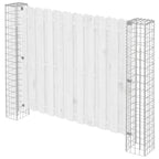 Poste de Valla 2 pcs Plateado 20 x 20 x 190 cm Metal