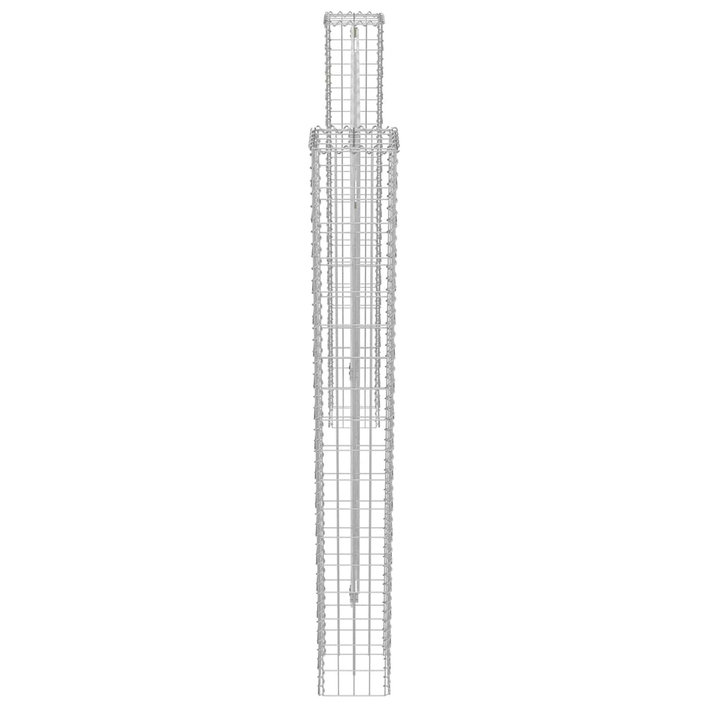 Poste de Valla 2 pcs Plateado 20 x 20 x 190 cm Metal