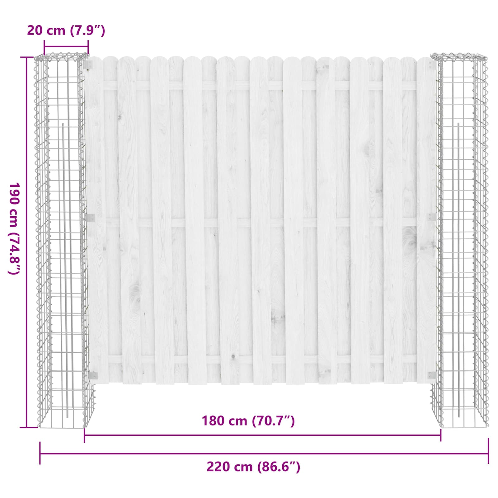 Poste de Valla 2 pcs Plateado 20 x 20 x 190 cm Metal