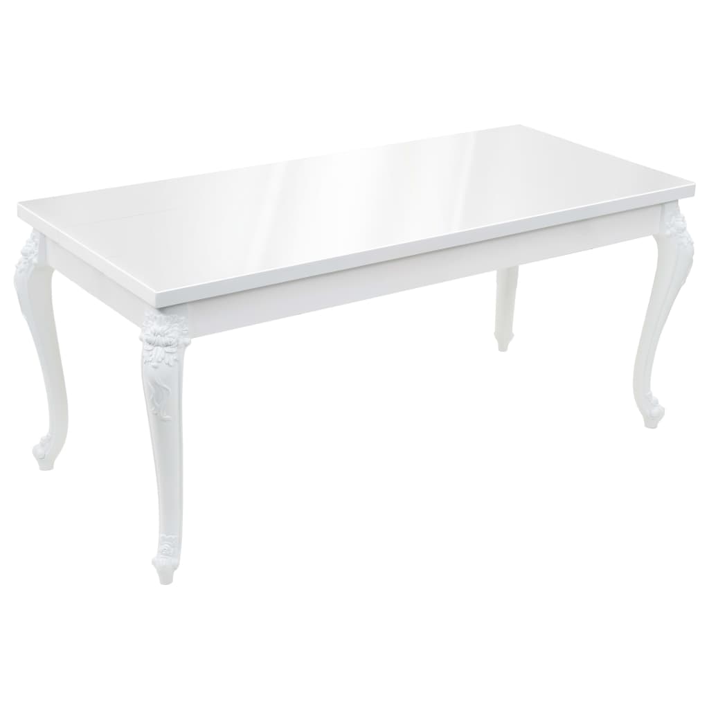 Mesa de comedor blanco brillante 179x89x81 cm