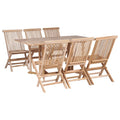 Set de comedor de jardín plegable 7 piezas madera maciza teca