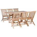 Set de comedor de jardín plegable 7 piezas madera maciza teca