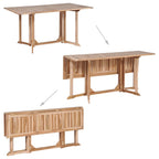 Set de comedor de jardín plegable 7 piezas madera maciza teca