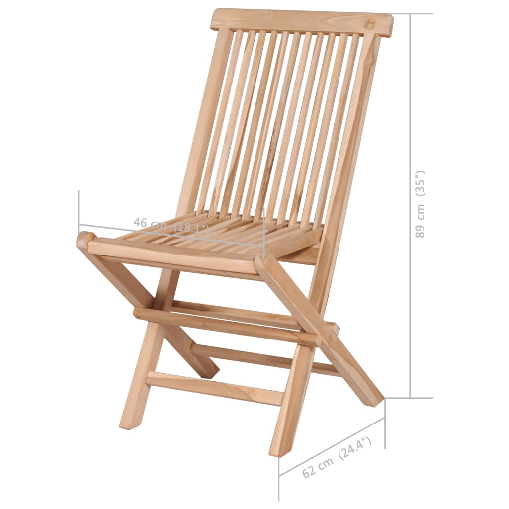 Set de comedor de jardín plegable 7 piezas madera maciza teca