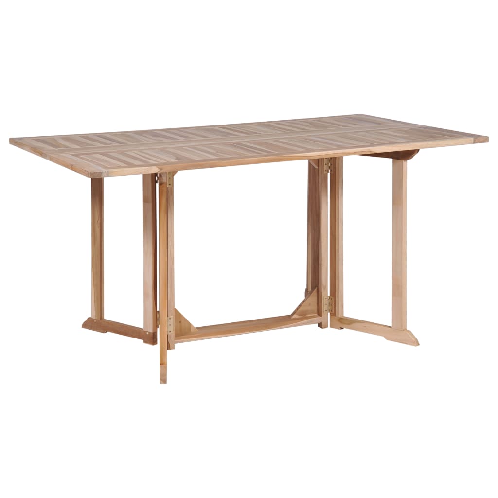 Set de comedor de jardín plegable 7 piezas madera maciza teca