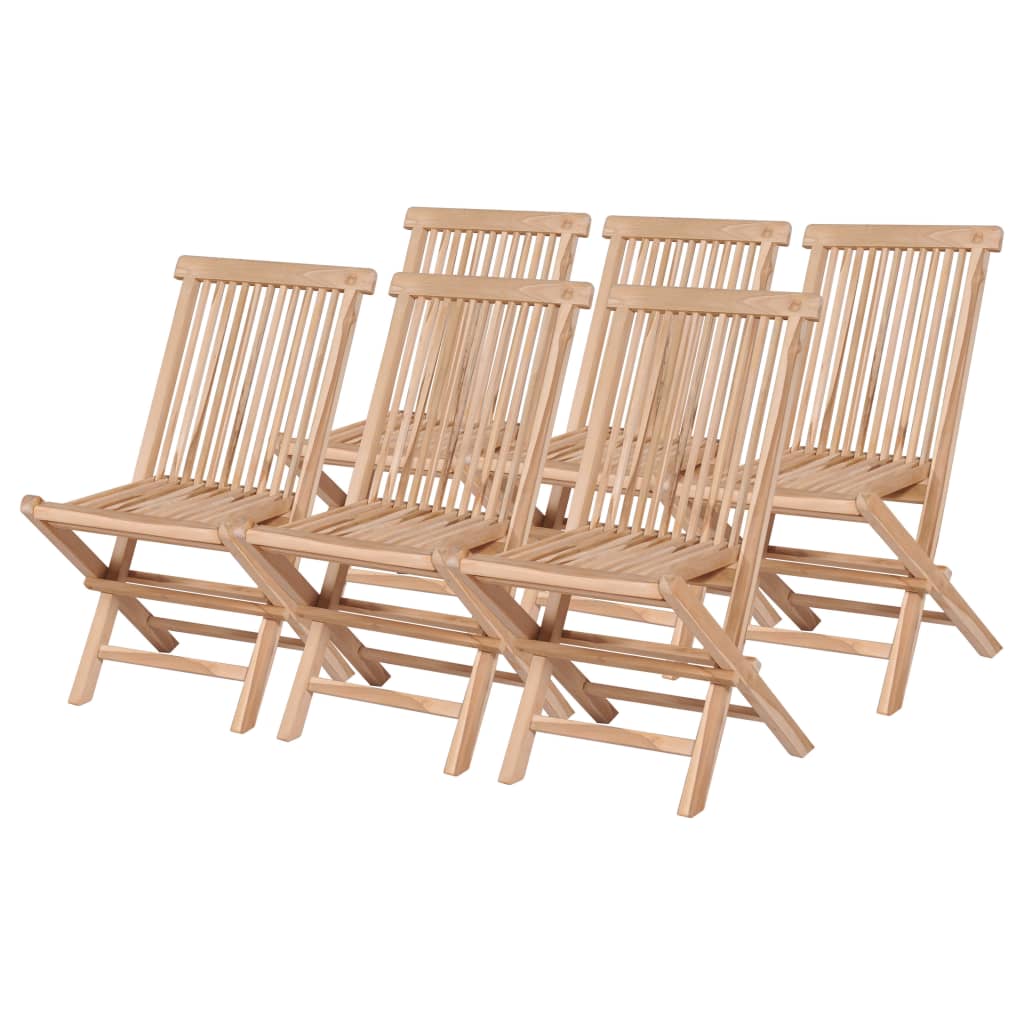 Set de comedor de jardín plegable 7 piezas madera maciza teca