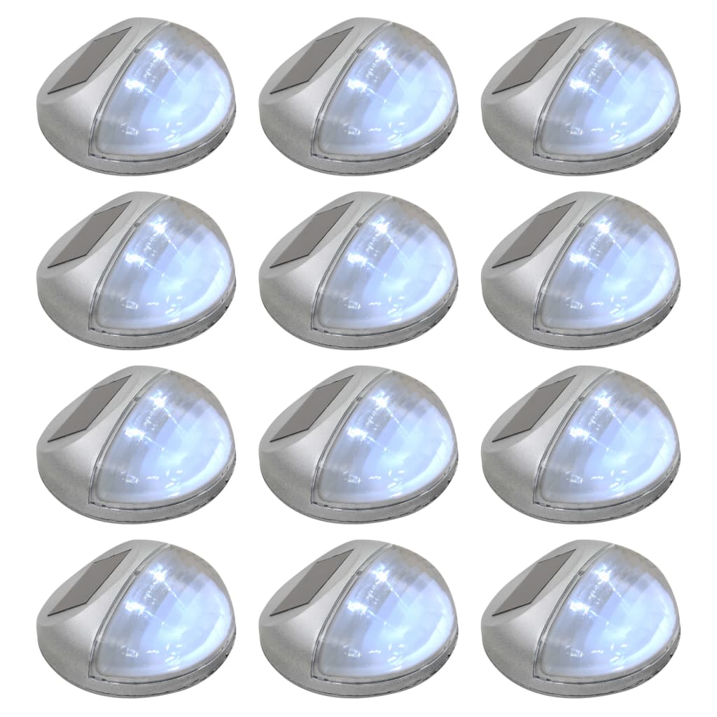 24-piece Round Black LED Outdoor Solar Wall Lights