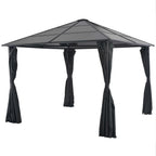 Carpa de jardín con cortinas hexagonal 360x265 cm