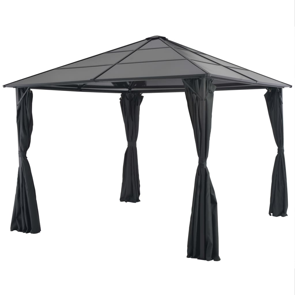 Carpa de jardín con cortinas hexagonal 360x265 cm