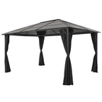 Carpa de jardín con cortinas hexagonal 360x265 cm