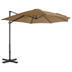 Sombrilla de jardín voladiza con palo de acero arena 250x250 cm