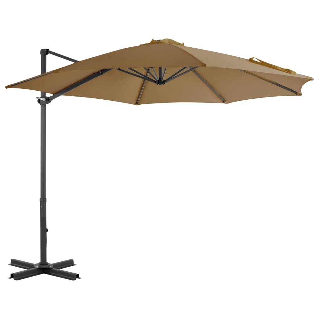 Sombrilla de jardín voladiza con palo de acero arena 250x250 cm
