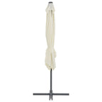 Sombrilla de jardín voladiza con palo de acero arena 250x250 cm