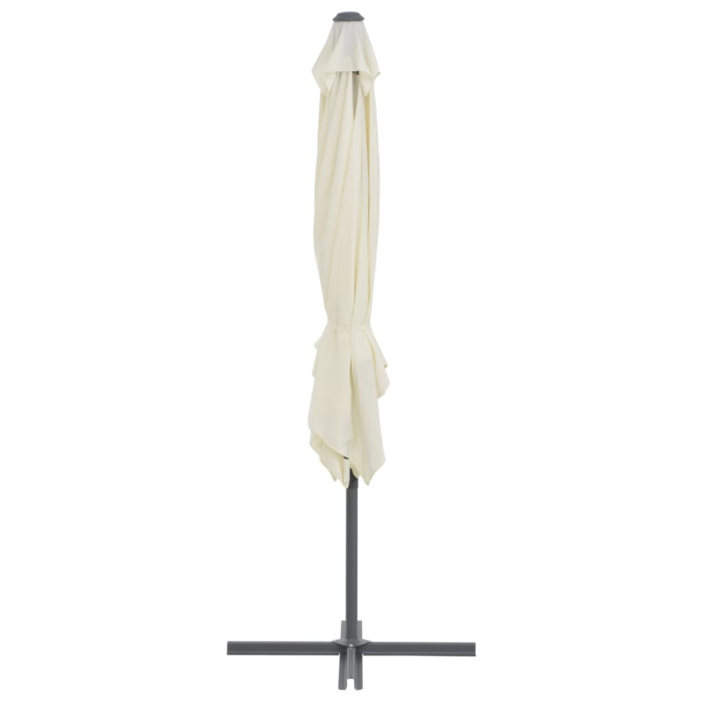 Sombrilla de jardín voladiza con palo de acero arena 250x250 cm