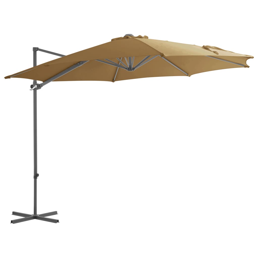 Sombrilla de jardín voladiza con palo de acero arena 250x250 cm