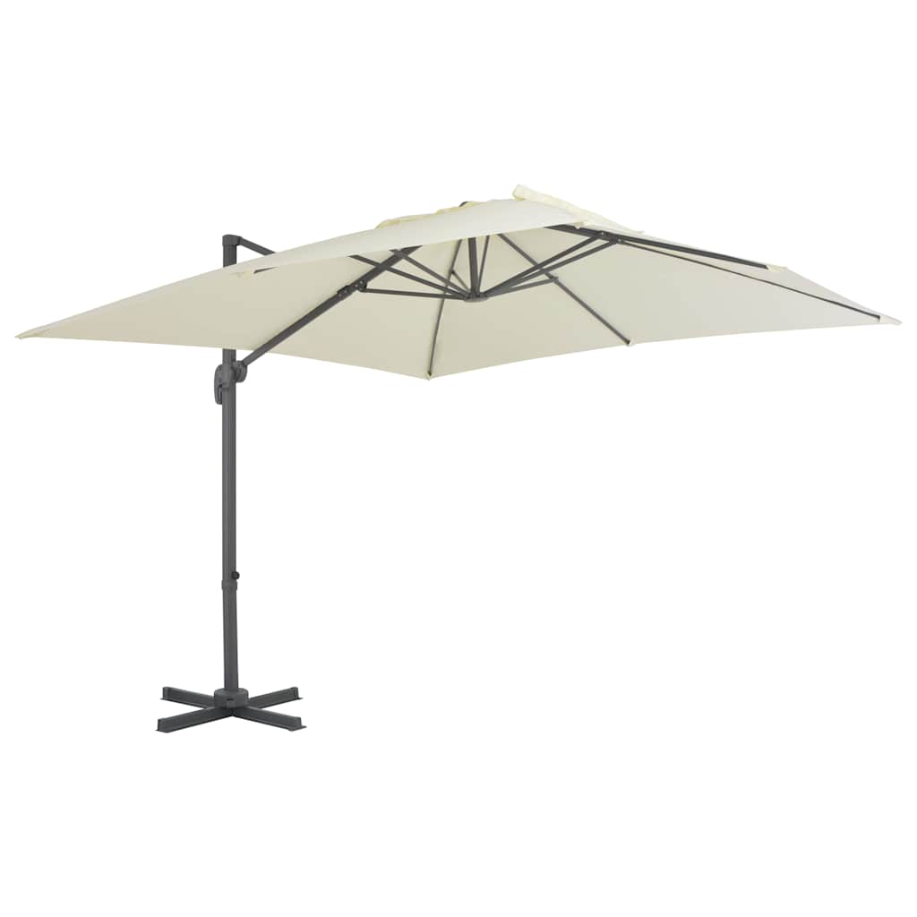 Sombrilla de jardín voladiza con poste de aluminio 300x300 cm Arena
