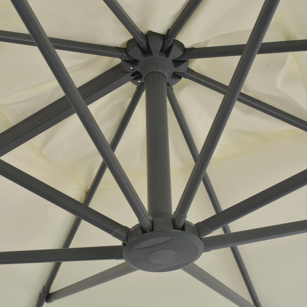 Sombrilla de jardín voladiza con poste de aluminio 300x300 cm Arena