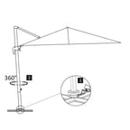 Sombrilla de jardín voladiza con poste de aluminio 300x300 cm Arena