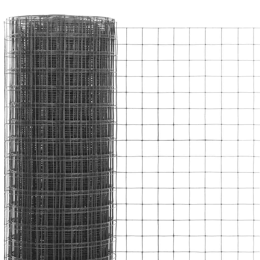 Alambrada de gallinero acero con recubrimiento PVC gris 10x1 m