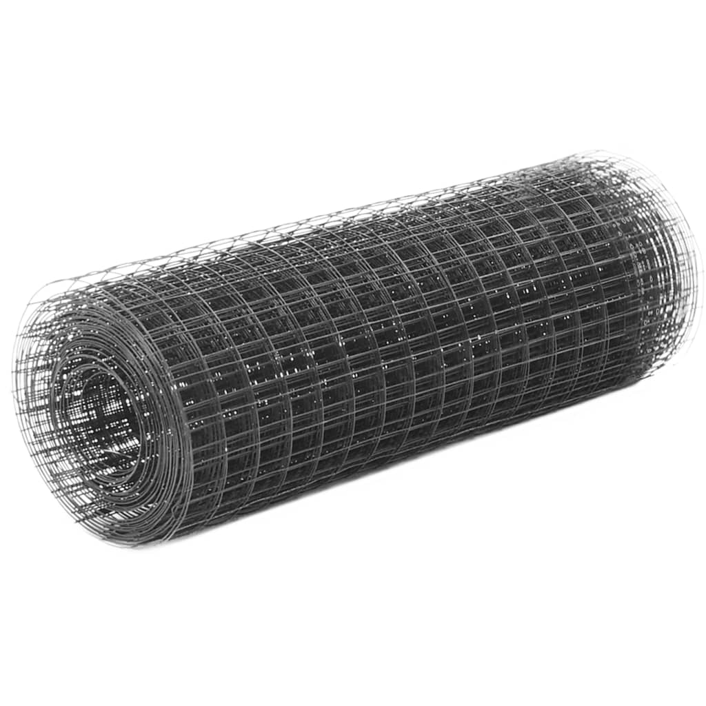 Alambrada de gallinero acero con recubrimiento PVC gris 10x1 m
