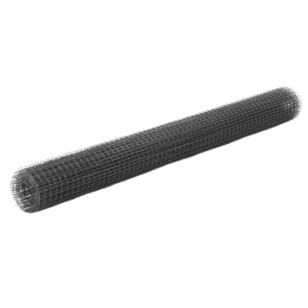Alambrada de gallinero acero con recubrimiento PVC gris 10x1 m