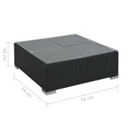 Set muebles de jardín 6 piezas y cojines ratán sintético negro