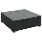 Set muebles de jardín 6 piezas y cojines ratán sintético negro