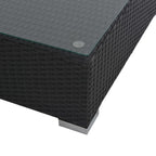 Set muebles de jardín 6 piezas y cojines ratán sintético negro