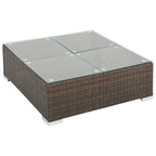 Set muebles de jardín 7 piezas y cojines ratán sintético marrón