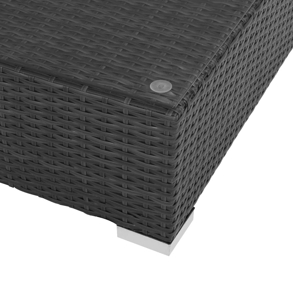 Set muebles de jardín 6 piezas y cojines ratán sintético negro