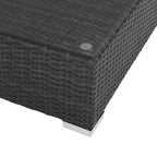 Set muebles de jardín 6 piezas y cojines ratán sintético negro